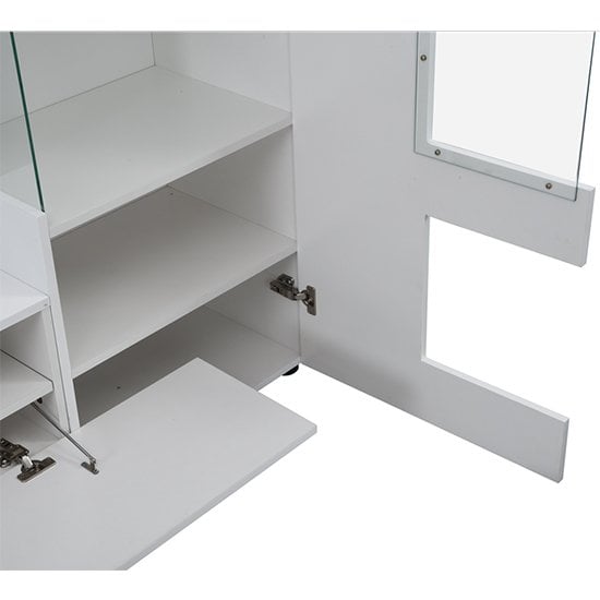 Santiago Entertainment Unit In White High Gloss With LED Lights