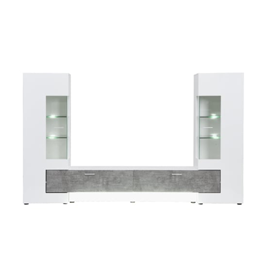 Santiago Entertainment Unit In White Gloss And Concrete Effect_3