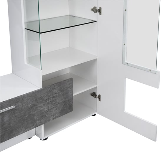 Santiago Entertainment Unit In White Gloss And Concrete Effect_7
