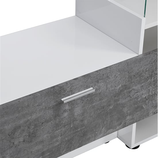 Santiago Entertainment Unit In White Gloss And Concrete Effect_8