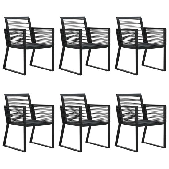 Santiago Medium PVC Rattan 7 Piece Outdoor Dining Set In Black