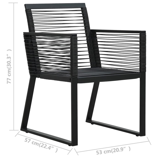 Santiago Medium PVC Rattan 7 Piece Outdoor Dining Set In Black