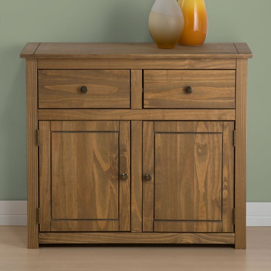 Santiago Wooden Sideboard In Distressed Pine With 2 Doors Furniture In Fashion