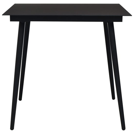 Santiago Small PVC Rattan 3 Piece Outdoor Dining Set In Black