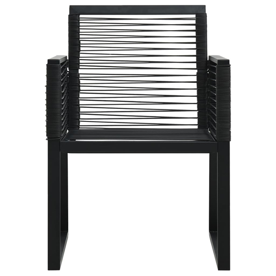 Santiago Small PVC Rattan 3 Piece Outdoor Dining Set In Black