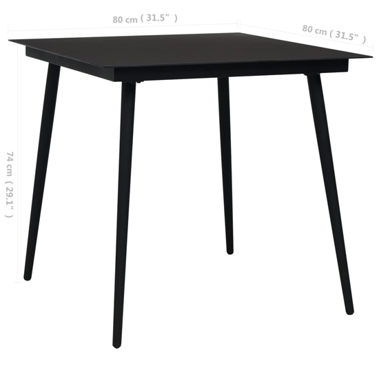 Santiago Small PVC Rattan 3 Piece Outdoor Dining Set In Black