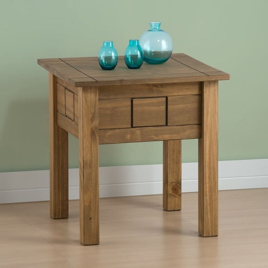 Read more about Santiago wooden lamp table in distressed pine