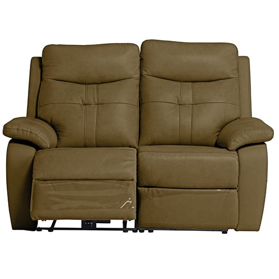 Product photograph of Santino Leather Electric Recliner 2 Seater Sofa In Brown from Furniture in Fashion