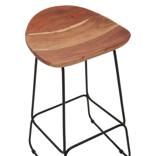 Santorini Natural Wooden Bar Stools In A Pair