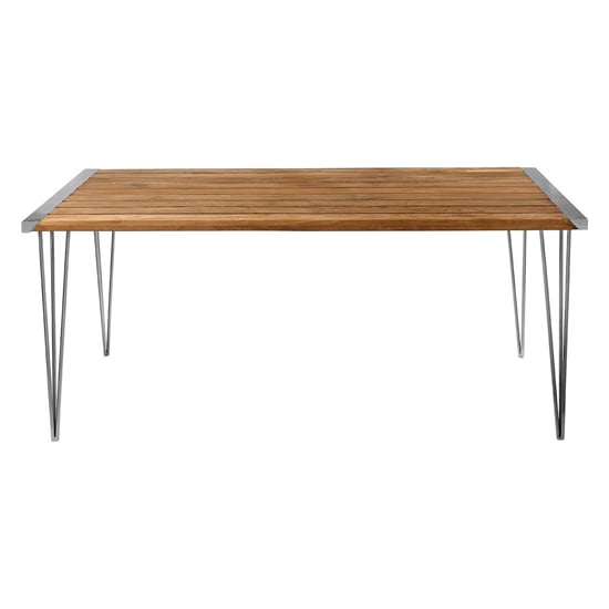 Santorini Rectangular Teak Wooden Dining Table In Natural