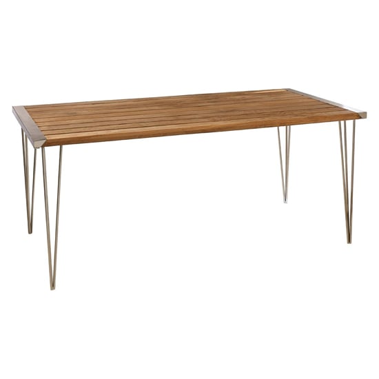 Santorini Rectangular Teak Wooden Dining Table In Natural