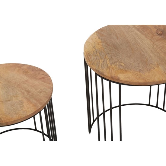 Santorini Round Wooden Set Of 2 Side Tables In Natural_2