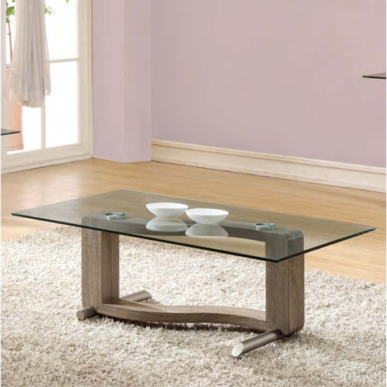 Manta Clear Gl Coffee Table With Walnut Base 18340 Manta Clear Gl Coffee Table With Walnut Base