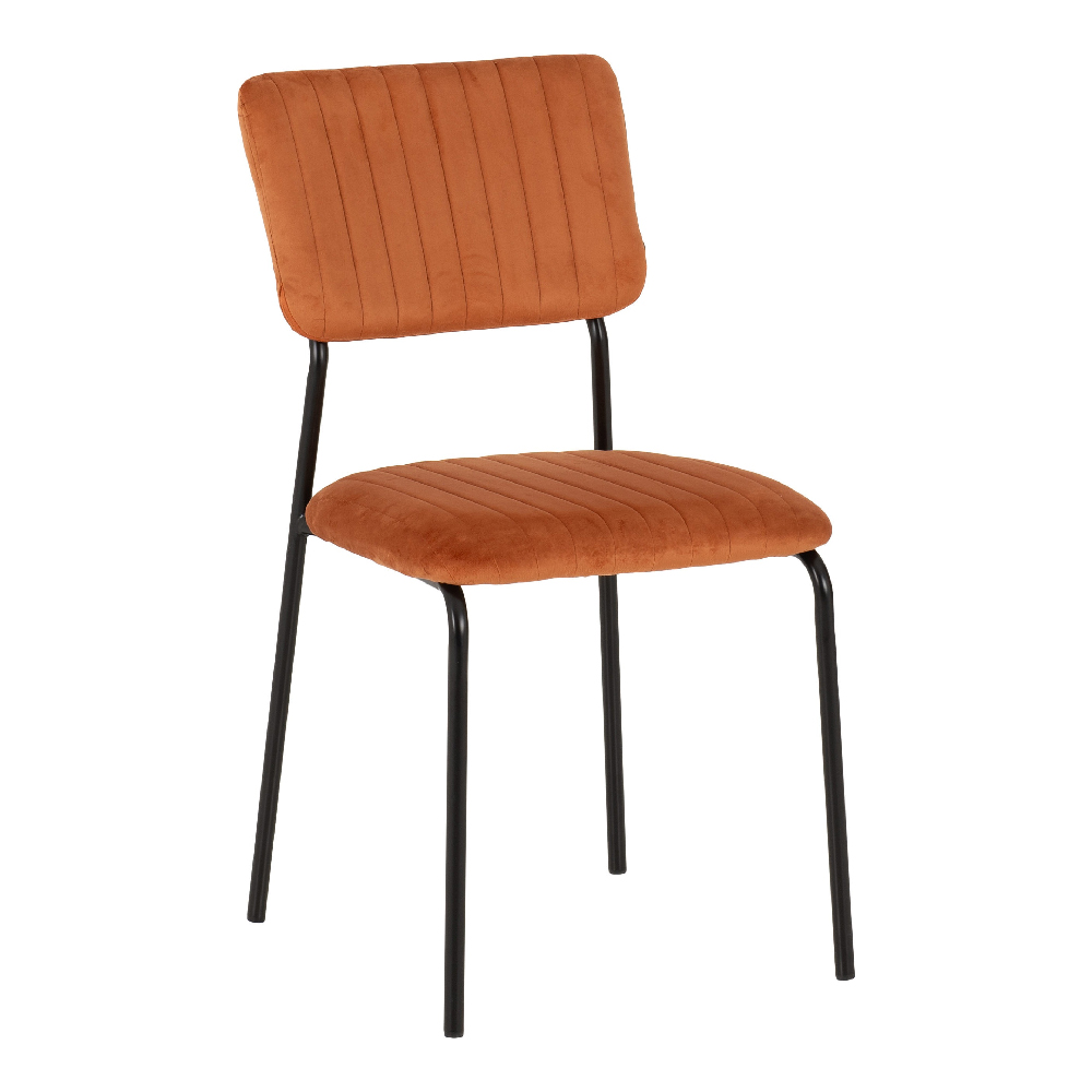 Sanur Burnt Orange Velvet Dining Chairs In Pair