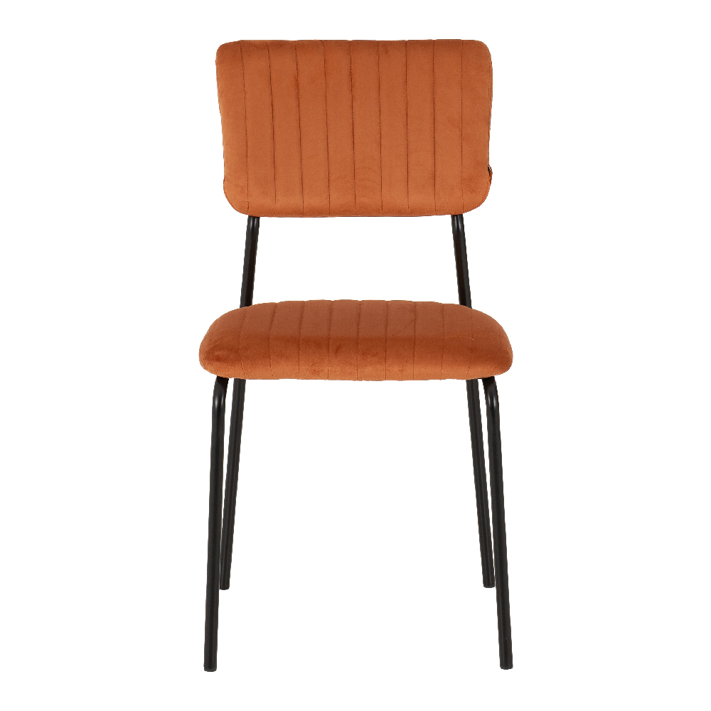 Sanur Burnt Orange Velvet Dining Chairs In Pair