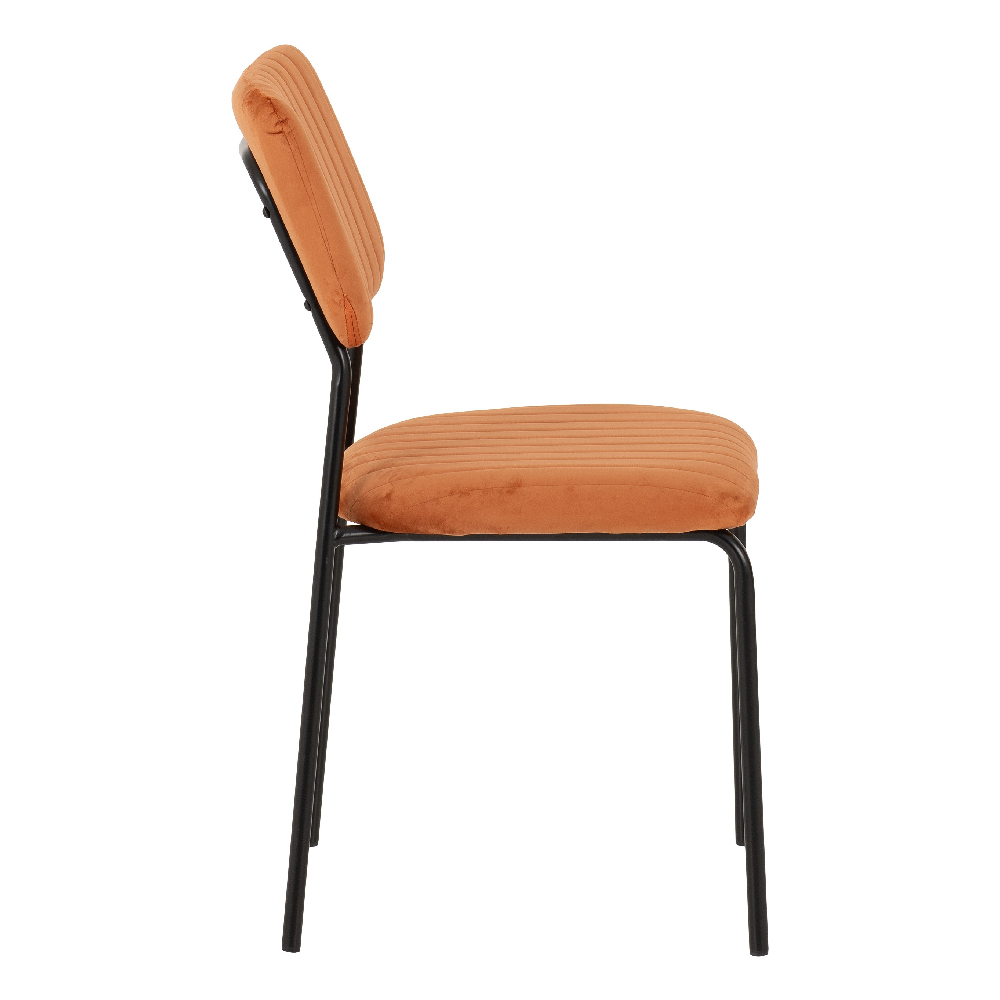 Sanur Burnt Orange Velvet Dining Chairs In Pair