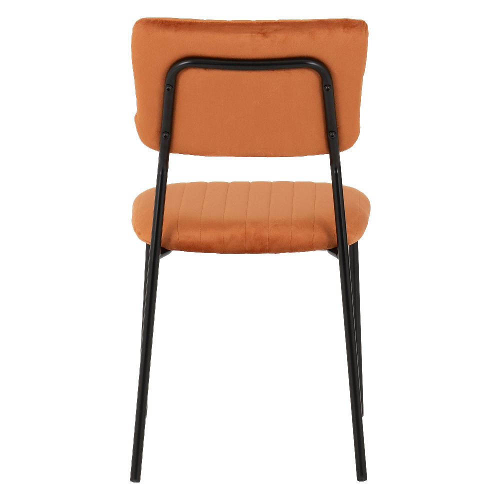 Sanur Burnt Orange Velvet Dining Chairs In Pair