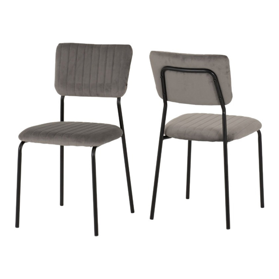 Sanur Clear Glass Dining Table Round With 4 Grey Velvet Chairs