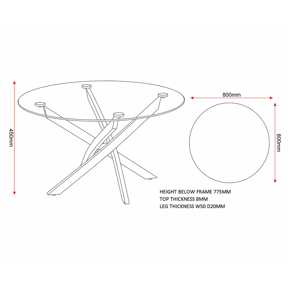 Sanur Clear Glass Top Coffee Table with Black Metal Base