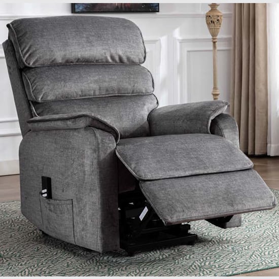 Read more about Sanur electric fabric lift and tilt recliner armchair in grey