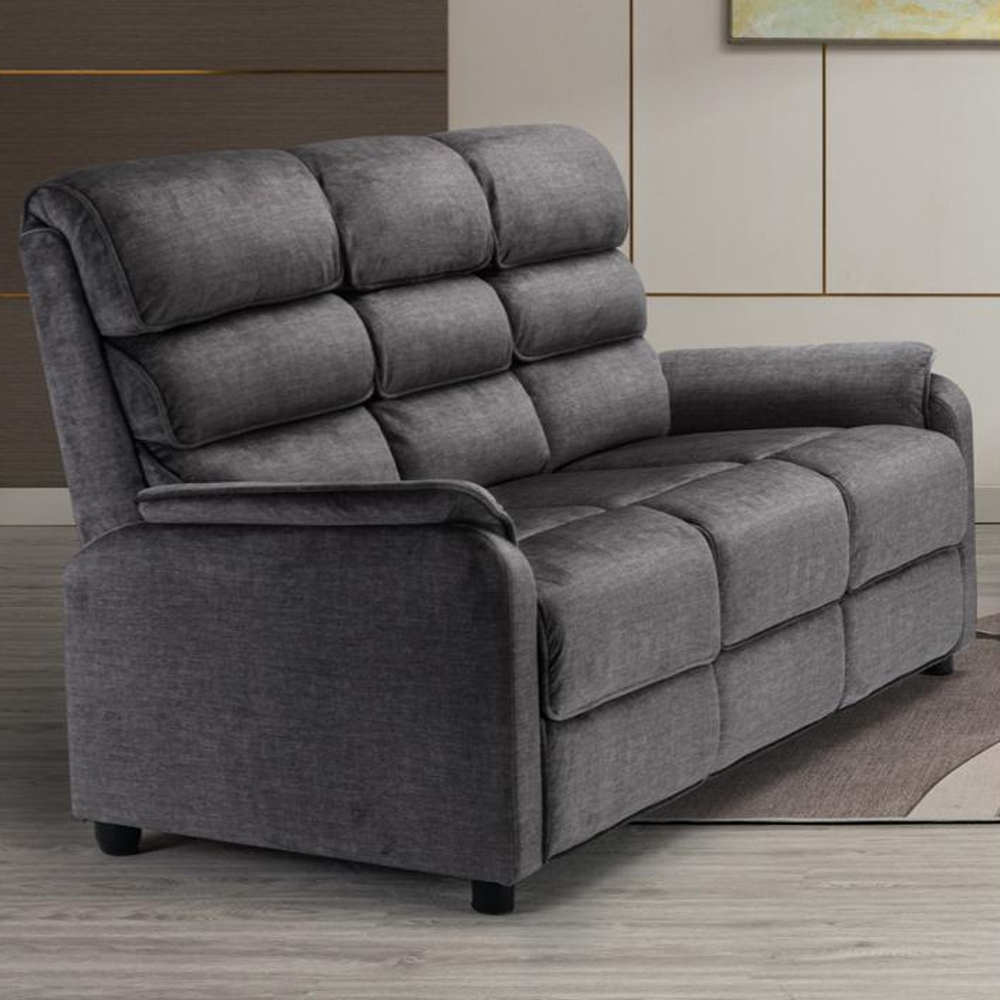 Sanur Fabric 3+1+1 Seater Sofa Set In Grey