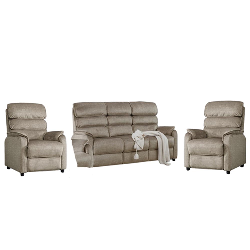 Sanur Fabric 3+1+1 Seater Sofa Set In Taupe