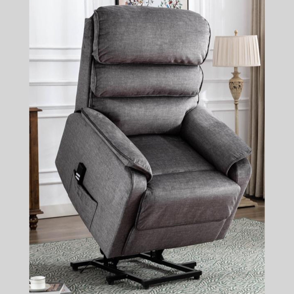 Sanur Fabric Electric Lift And Tilt Recliner Chair In Grey