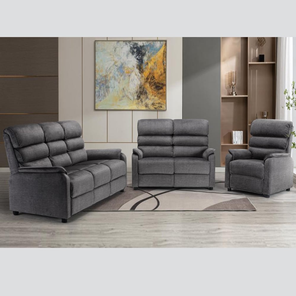 Sanur Fabric Sofa Suite In Grey