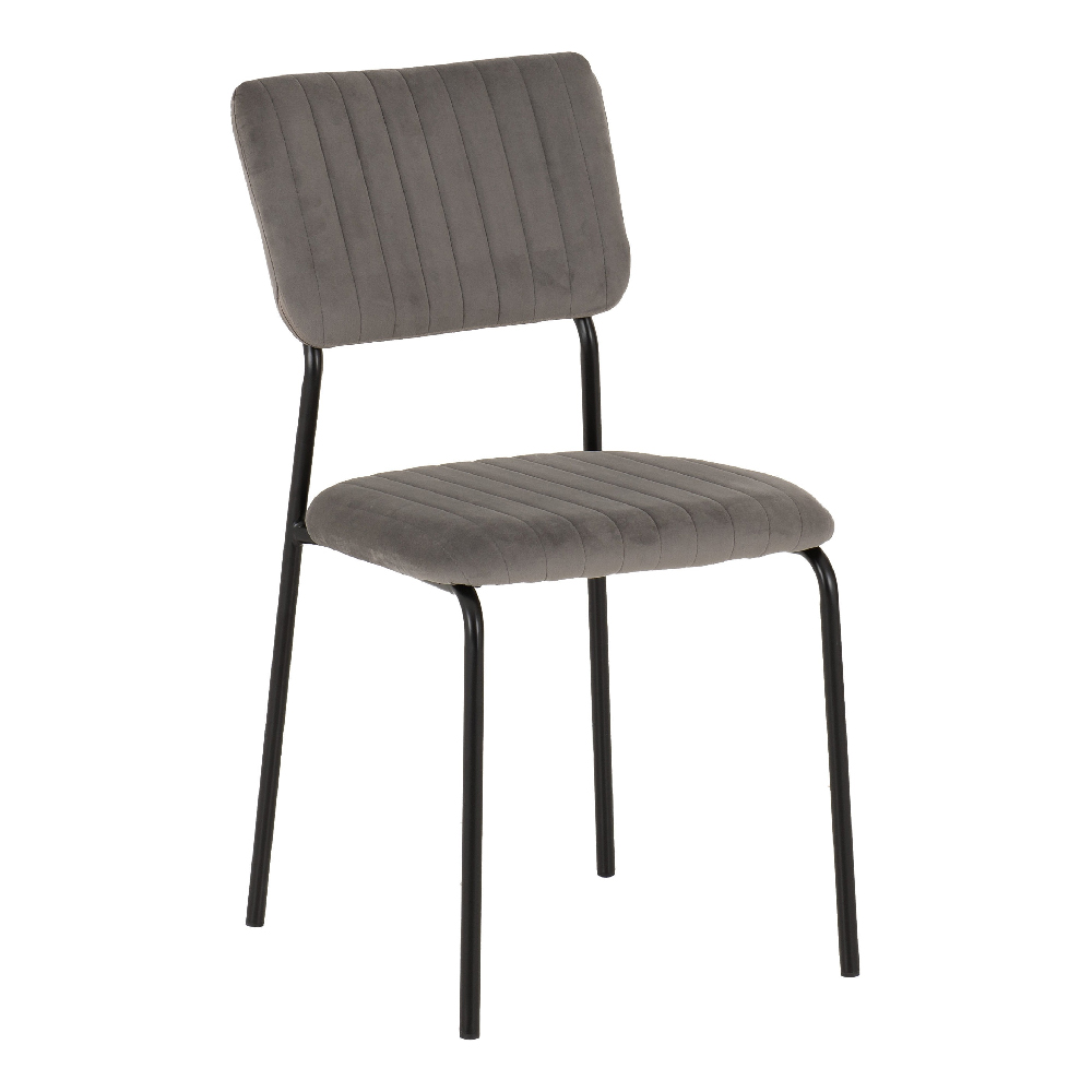 Sanur Grey Velvet Dining Chairs In Pair