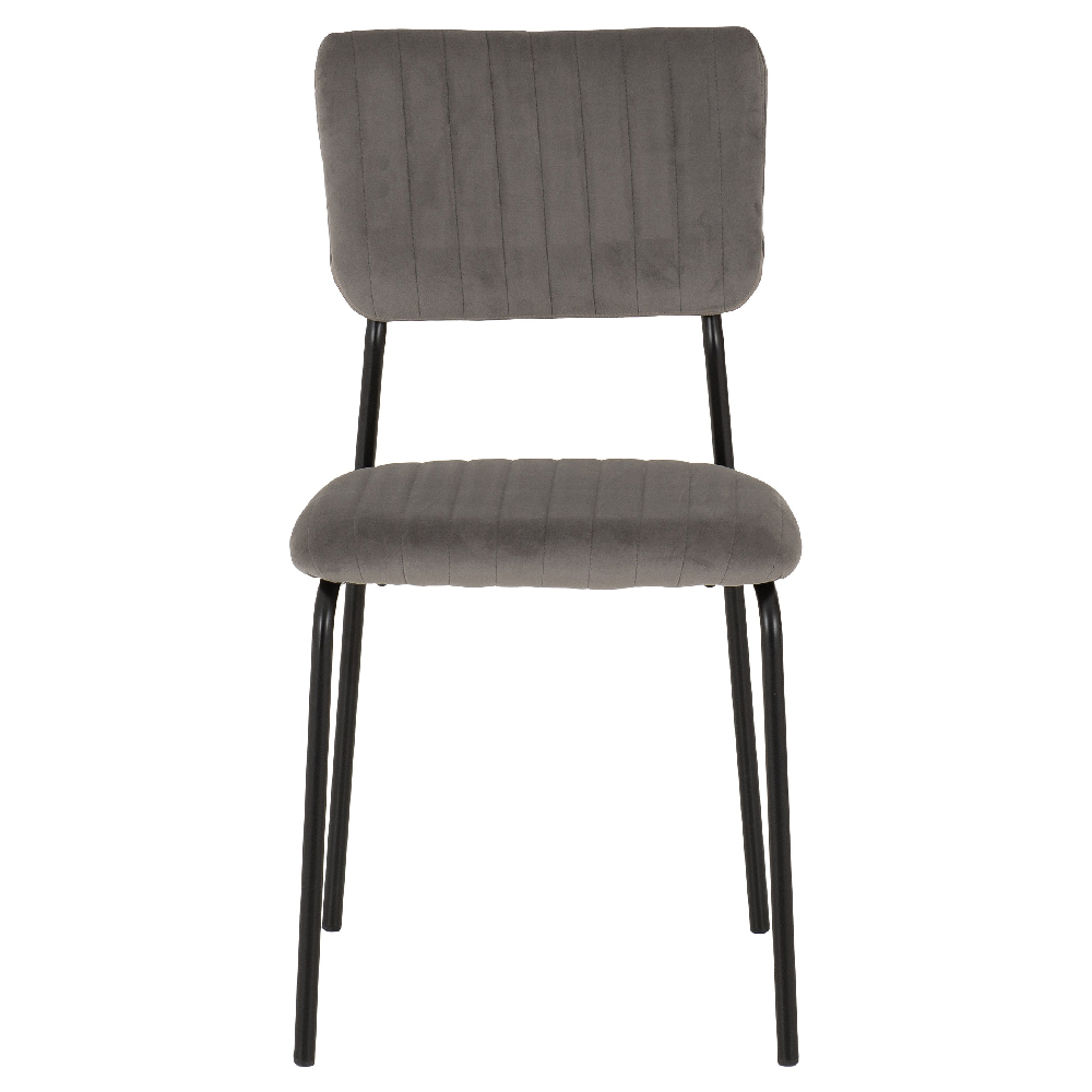 Sanur Grey Velvet Dining Chairs In Pair