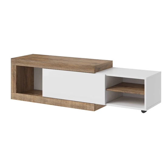 Sanur High Gloss Coffee Table In White And Sandal Oak
