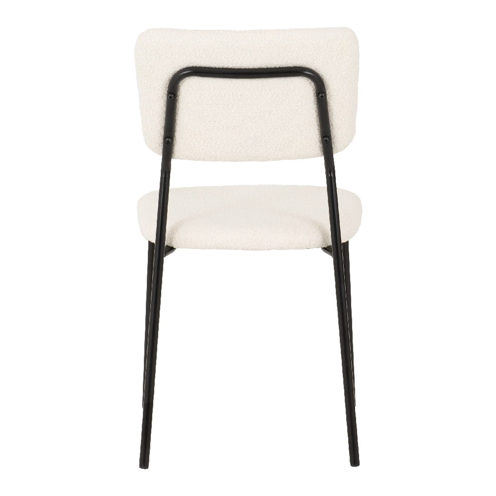 Sanur Ivory Boucle Fabric Dining Chairs In Pair