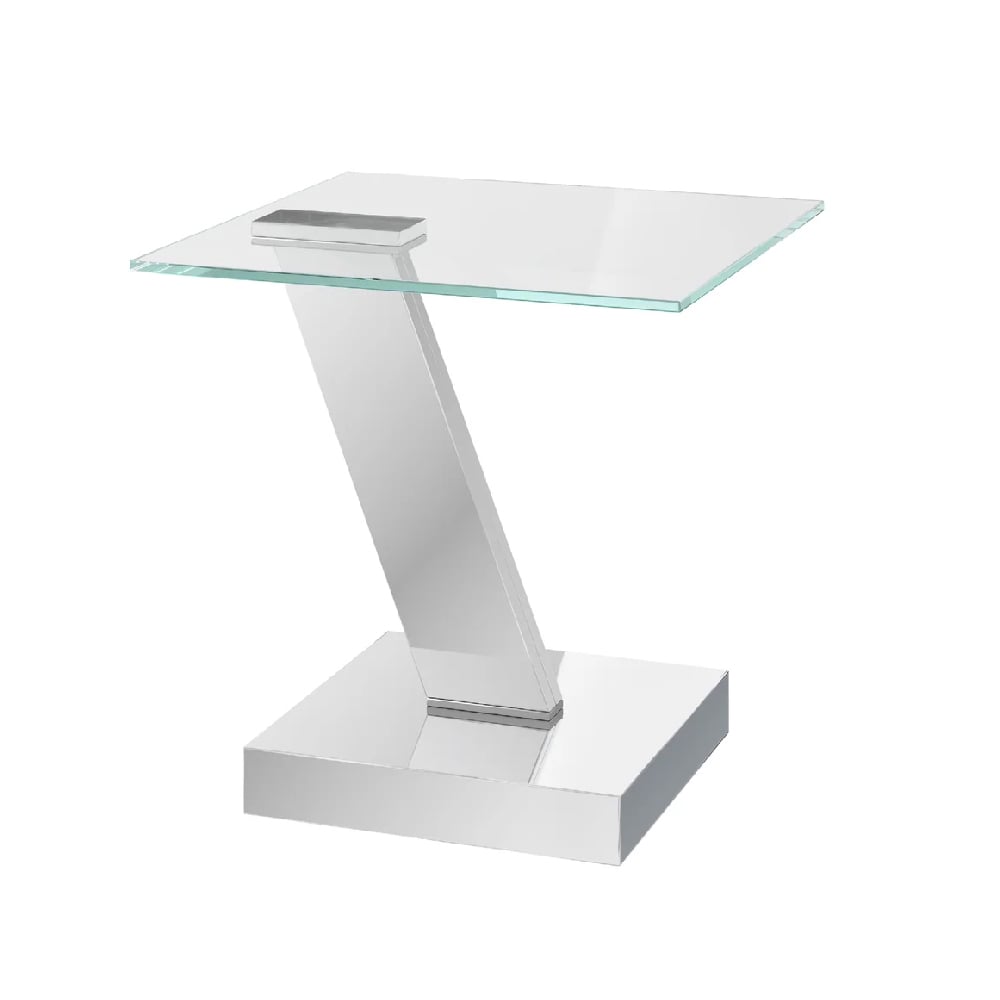 Read more about Sapcote clear glass side table with chrome base