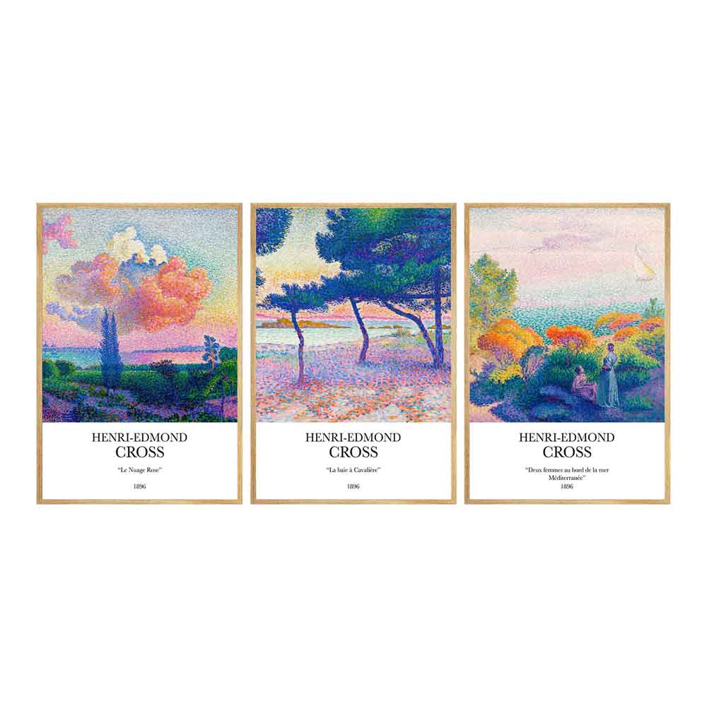 Sapphira Wooden 20x30cm Impressionist Art Frame Set of 3 in Multicolour