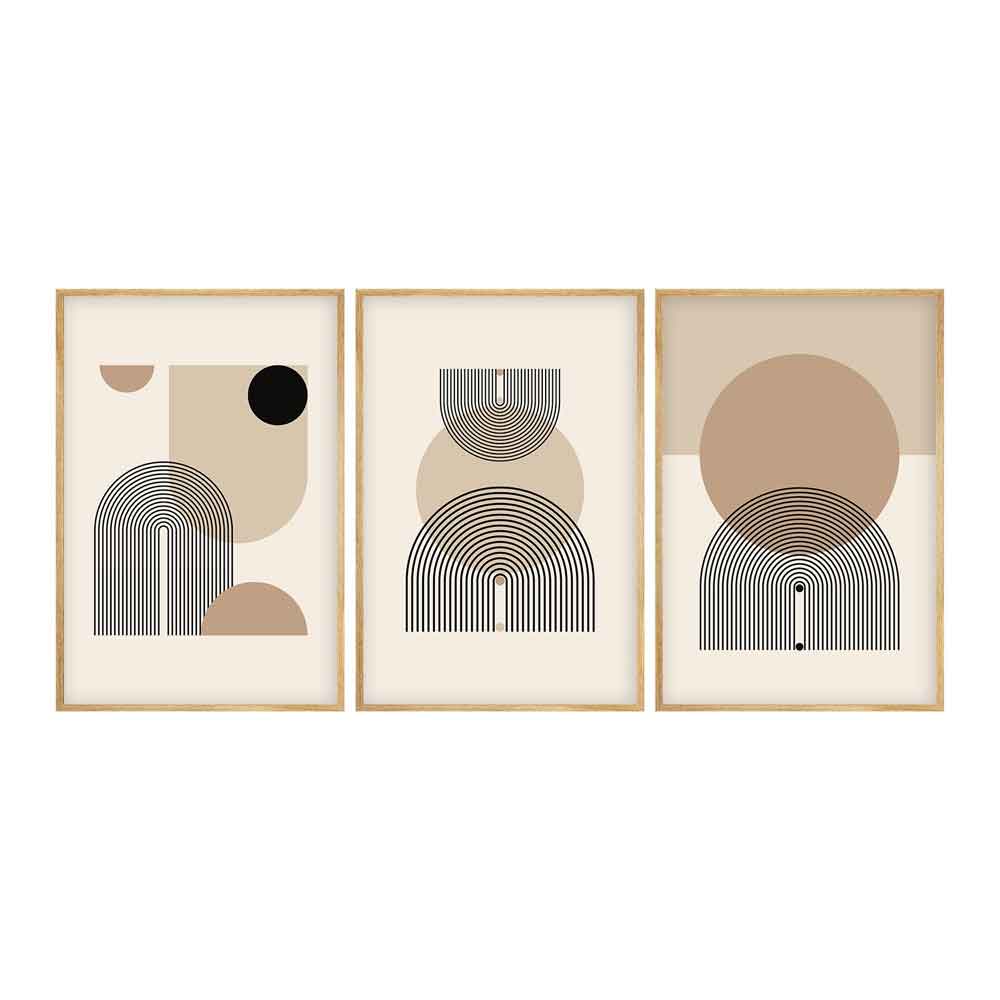 Sapphira Wooden 20x30cm Inkwell Arch Art Frame Set of 3 in Multicolour