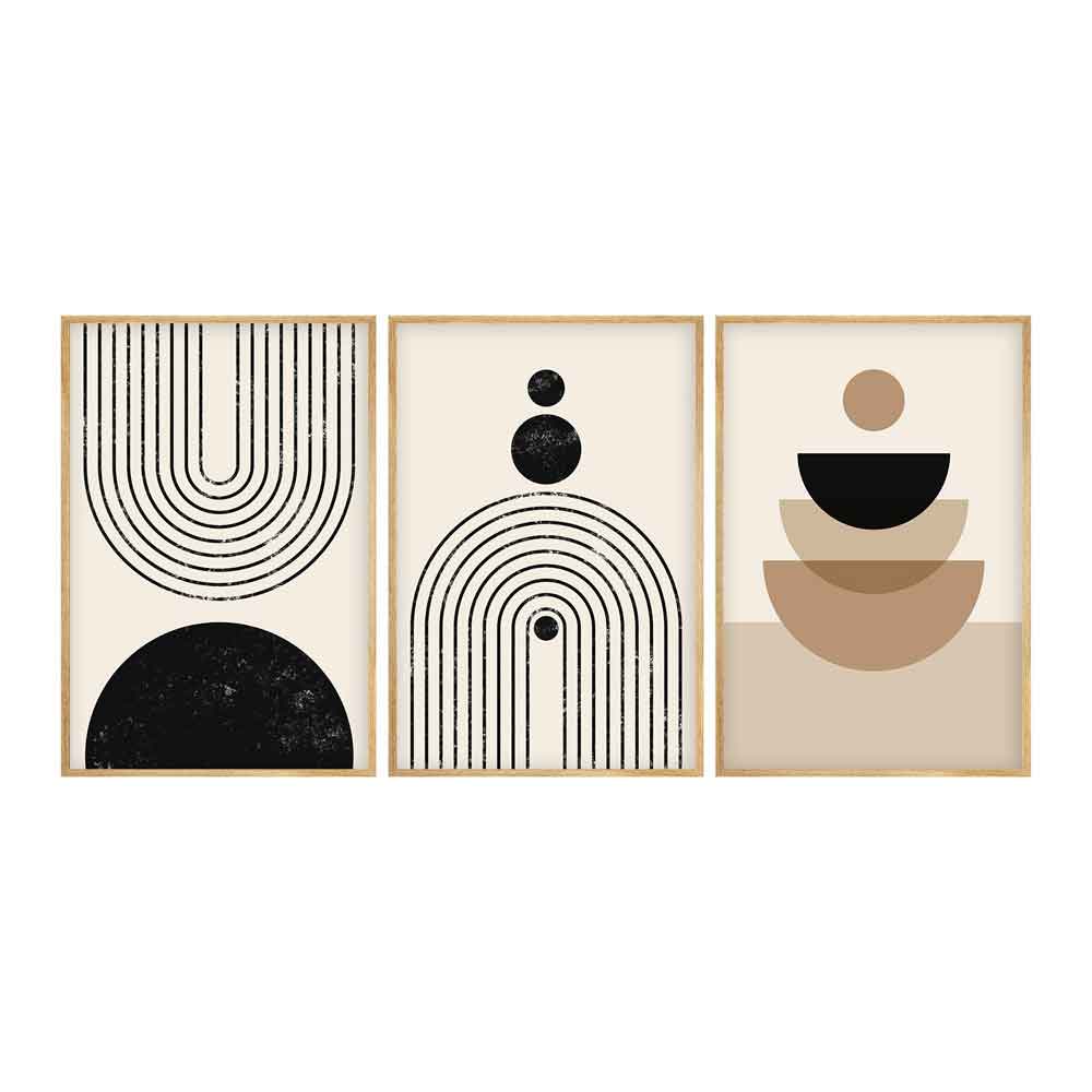 Sapphira Wooden 20x30cm Urban Zen Art Frame Set of 3 in Multicolour