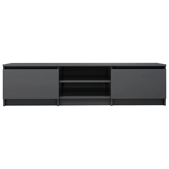 Saraid High Gloss TV Stand With 2 Doors In Grey_3