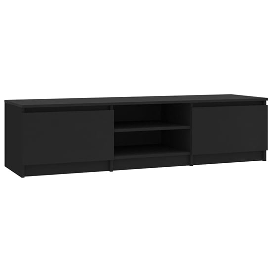 Saraid Wooden TV Stand With 2 Doors In Black_4