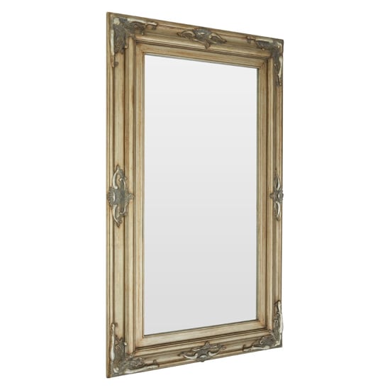 Read more about Saran rectangular wall bedroom mirror in antique gold frame