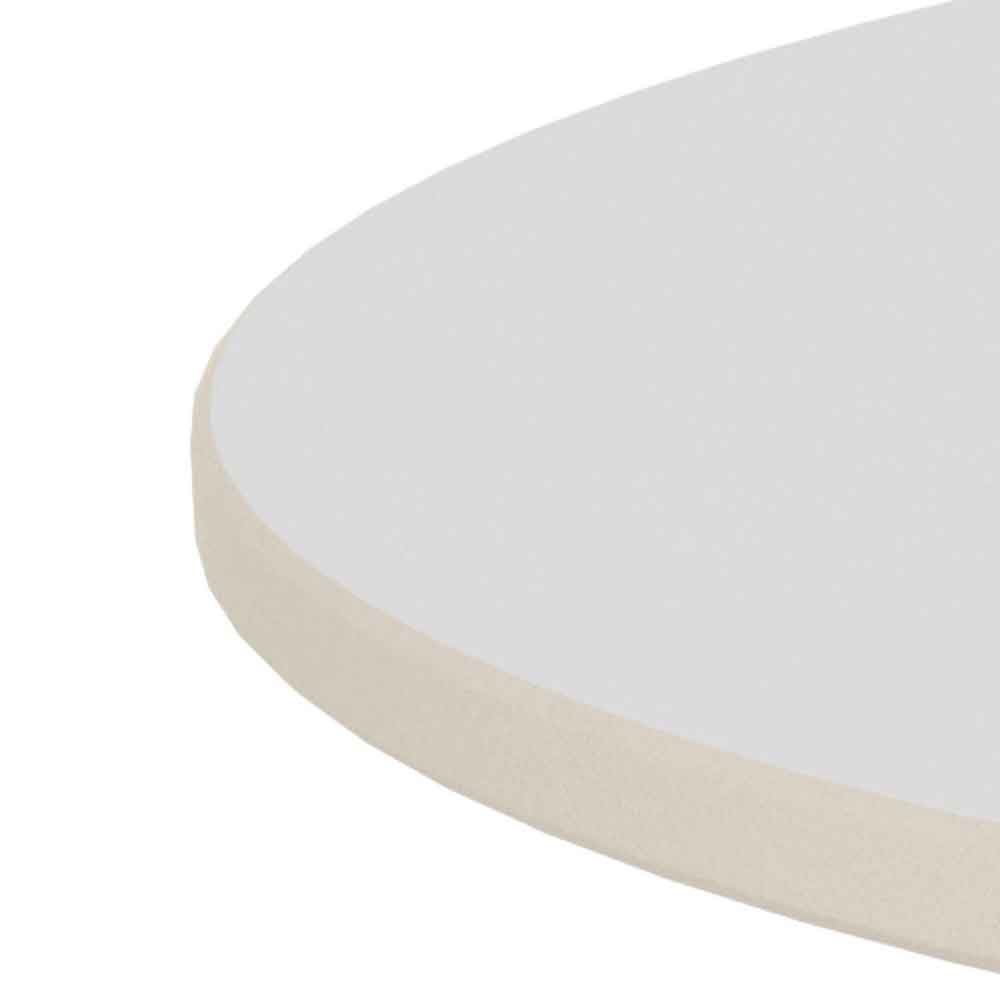 Sarasota Ceramic Round Dining Table With Black Steel Base - White