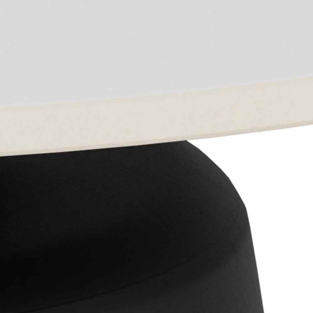 Sarasota Ceramic Round Dining Table With Black Steel Base - White