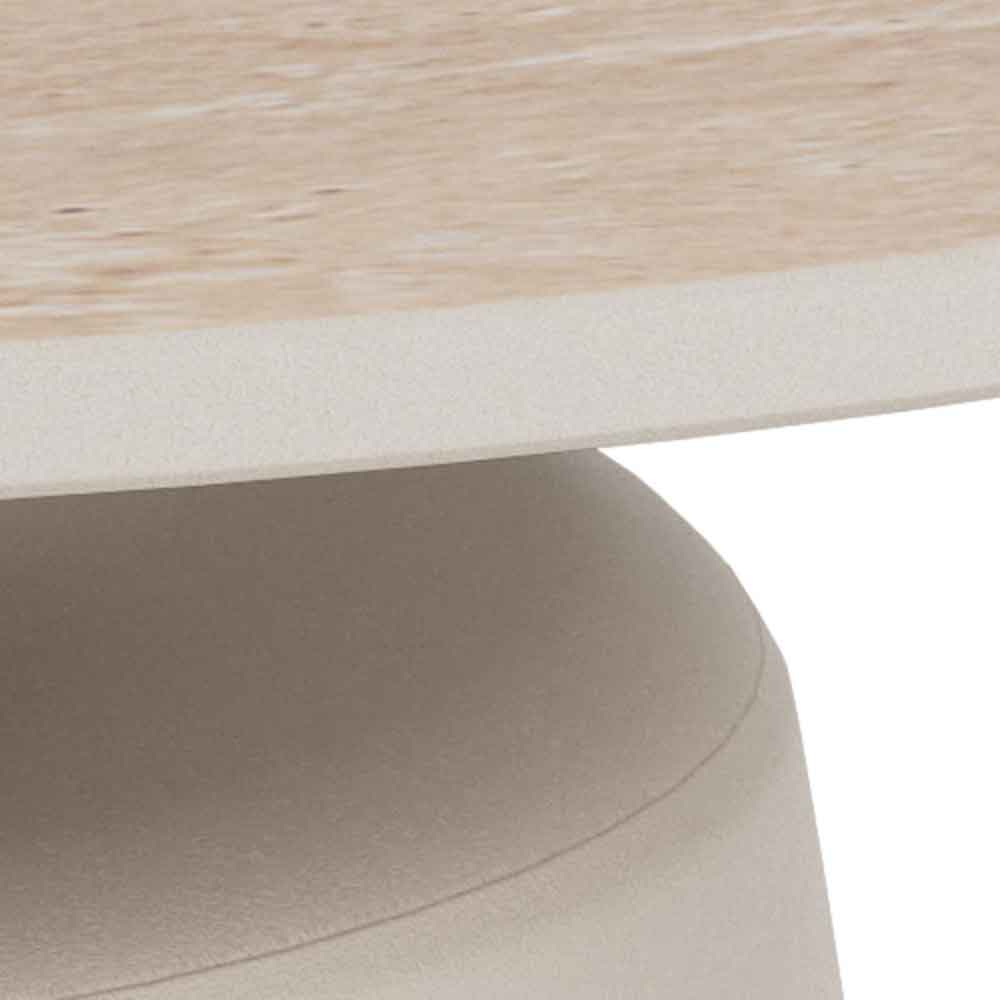 Sarasota Ceramic Round Dining Table With Grey Steel Base in Beige