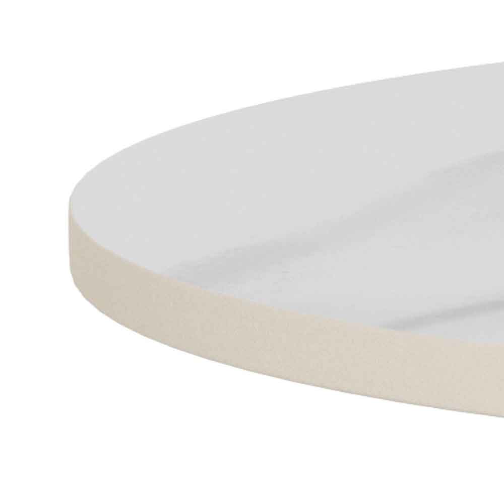 Sarasota Ceramic Round Side Table With Black Steel Base - White