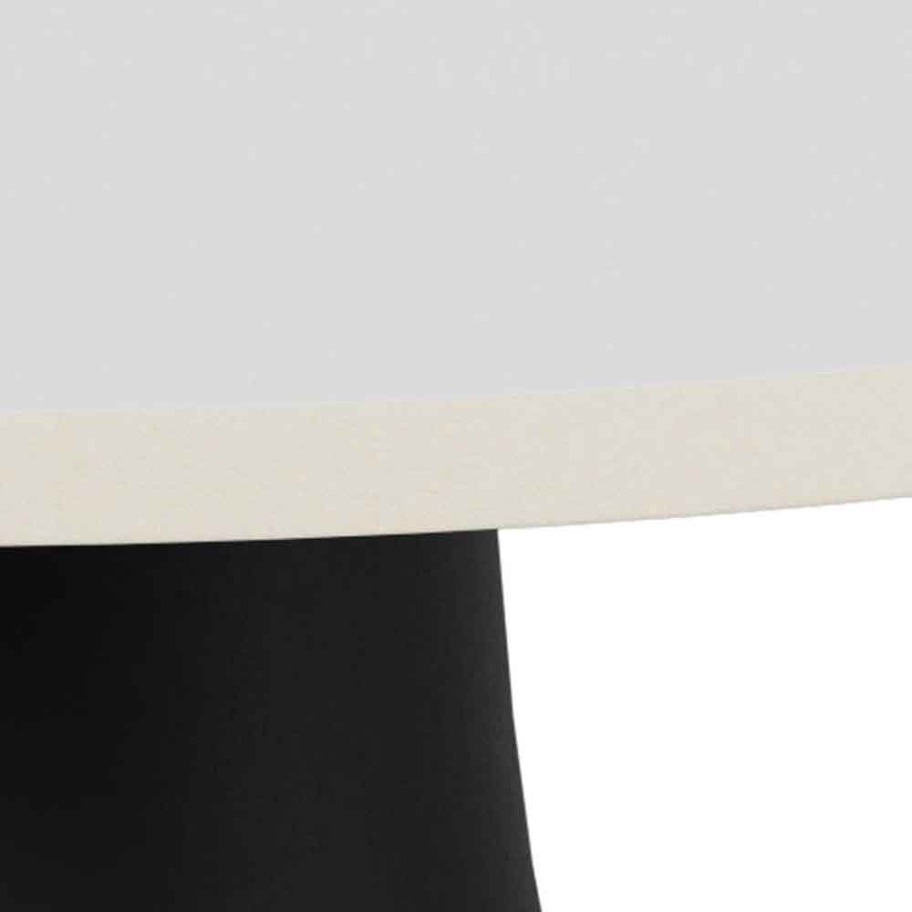 Sarasota Ceramic Round Side Table With Black Steel Base - White