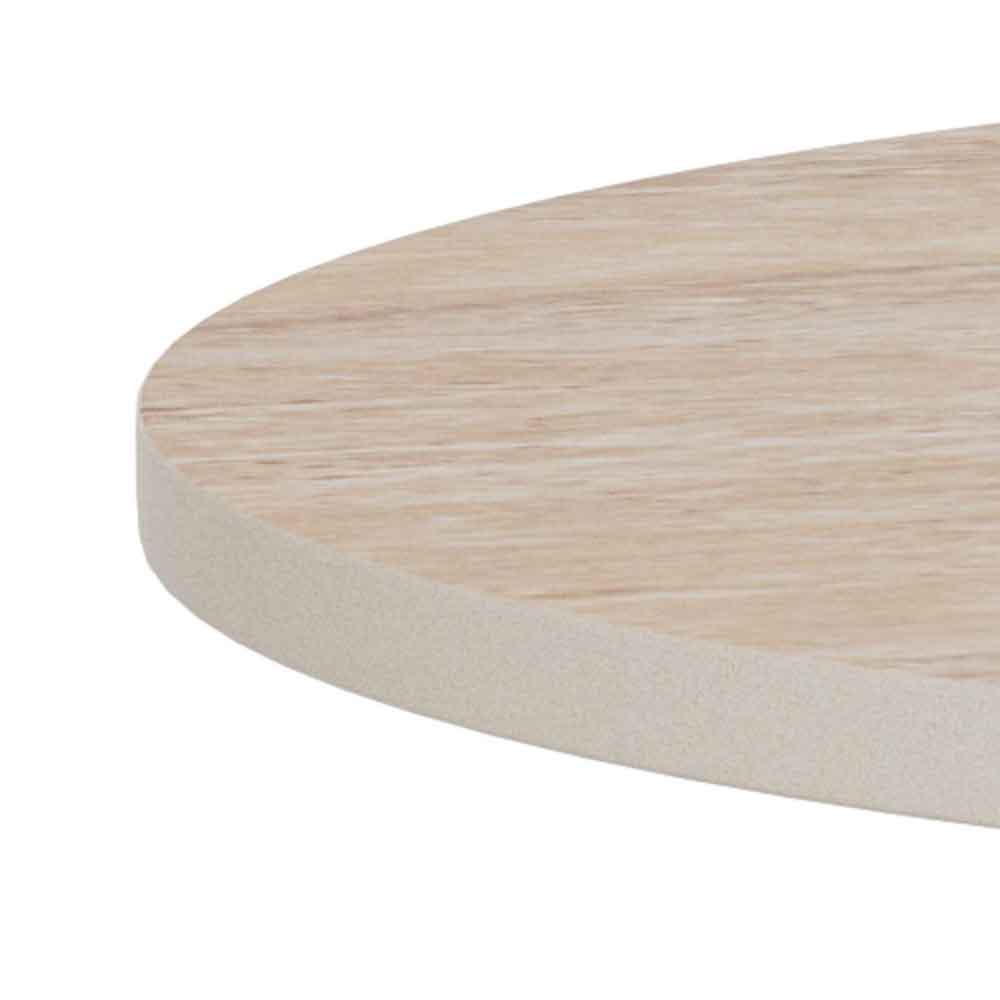 Sarasota Ceramic Round Side Table With Grey Steel Base - Beige