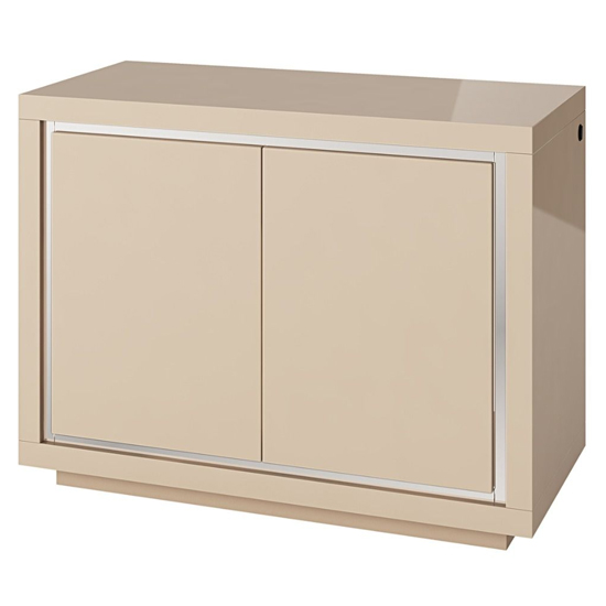 Spalding LED Sideboard In Cream High Gloss With 2 Doors