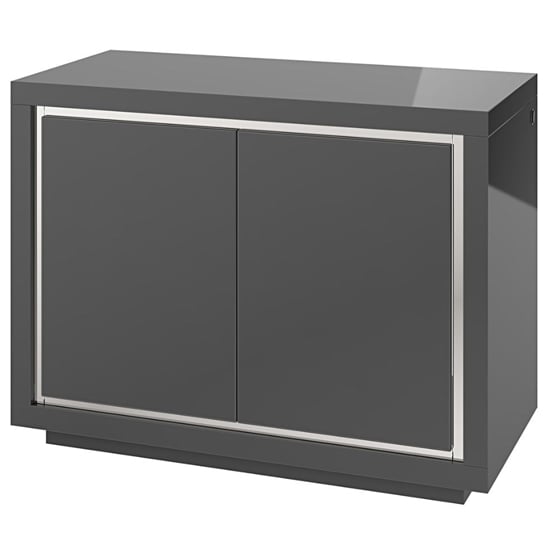 Product photograph of Spalding Led Sideboard In Grey High Gloss With 2 Doors from Furniture in Fashion