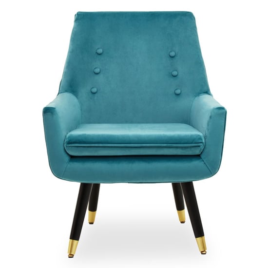 Photo of Sari velvet upholstered armchair in green