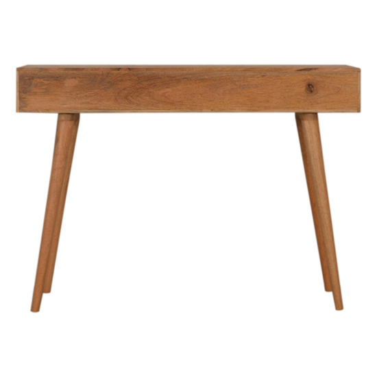 Sarina Wooden Console Table In Oak Ish And White Inlay_5