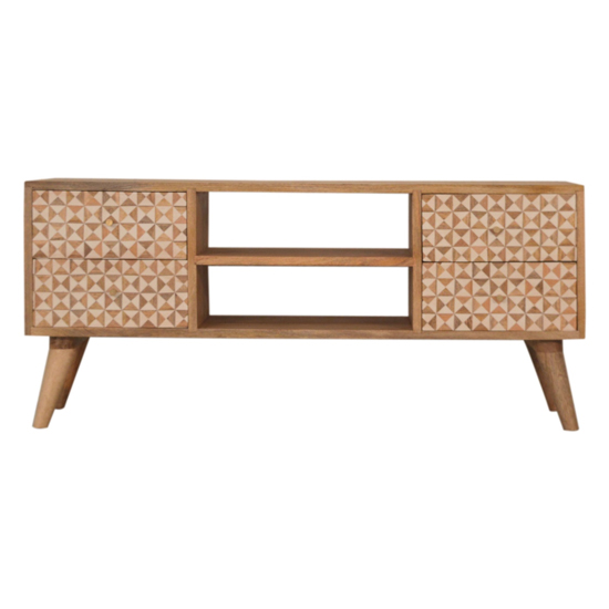 Sarina Wooden TV Stand In Oak Ish And White Inlay_2